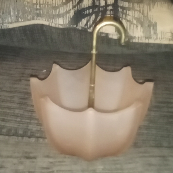VINTAGE FENTON 1950’s PINK FROSTED SATIN GLASS UMBRELLA TRINKET CANDY DISH BOWL - Picture 10 of 12